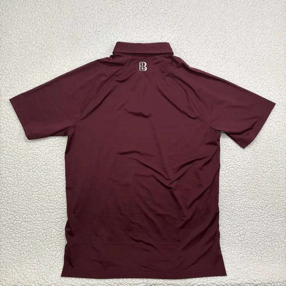 NWT RLX Ralph Lauren Maroon Golf Polo Shirt Short Sleeve M Wicking UPF 50+ Logo‎